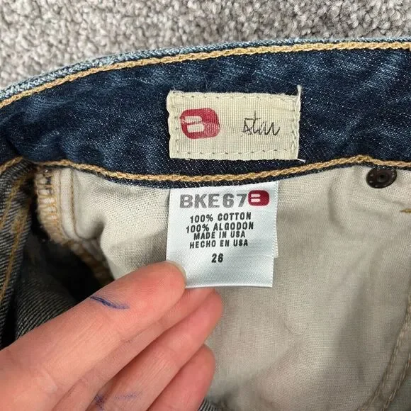 Buckle Jeans 26 Blue Denim STAN Distressed Medium Wash Low Rise Bootcut Ladies - Picture 11 of 13